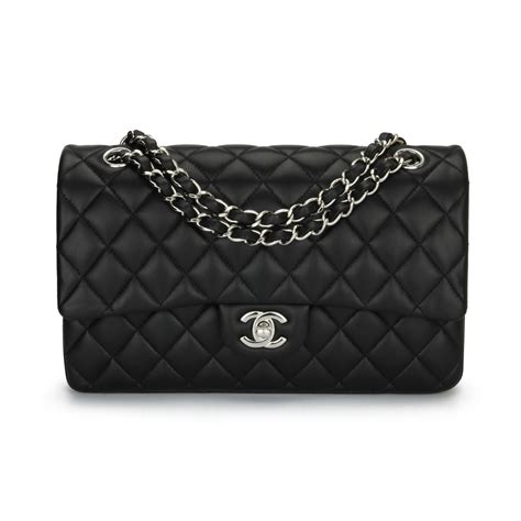 chanel 19 black lambskin|chanel silver lambskin handbag.